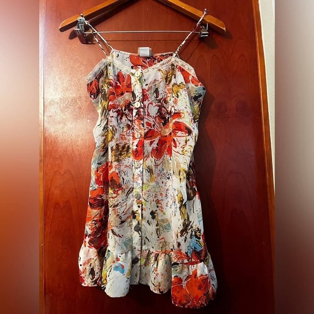 Daytrip Floral Boho Festival tank button up top Sz S Women - Picture 3 of 6